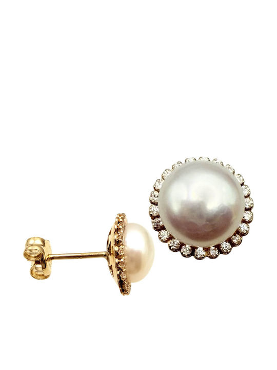 Kontopoulos 14K Gold Earrings with Stones & Pearls