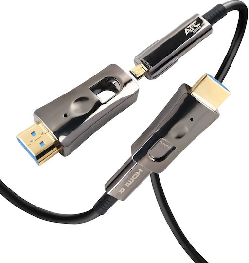ATC HDMI 2.1 Ultra High Speed 48Gbps 4K 120Hz HDR VRR Kabel HDMI-Stecker - HDMI-Stecker 15m Schwarz