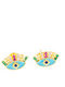 Stud Earrings Made of Silver Gold Plated with Light Blue Stones