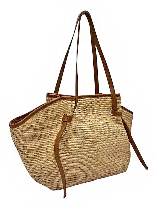 Straw Women's Shoulder Bag Tabac Brown