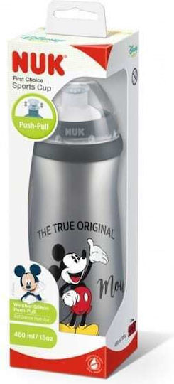 Nuk Детска бутилка за вода Mickey от силикон Mickey And Minnie Mouse 450ml