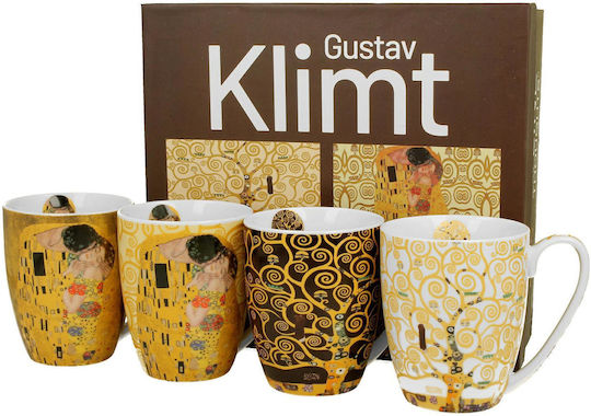 Klimt Чаша от Порцелан Кафява 350 мл 4 Бройки
