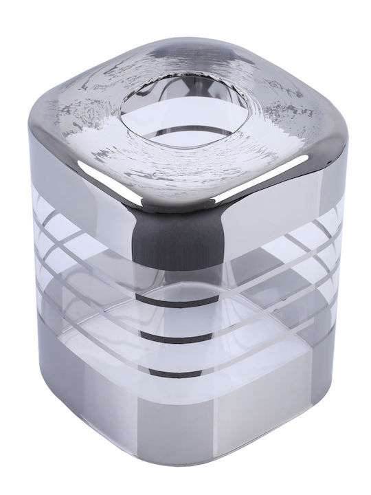 Helix Chrome Clear Glass Shade Cube 10cm