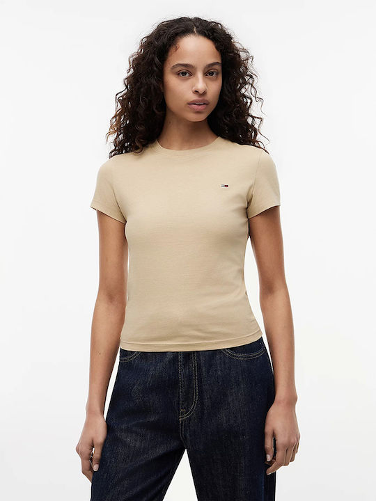 Tommy Hilfiger Tjw C-neck Дамска Тениска Бежова