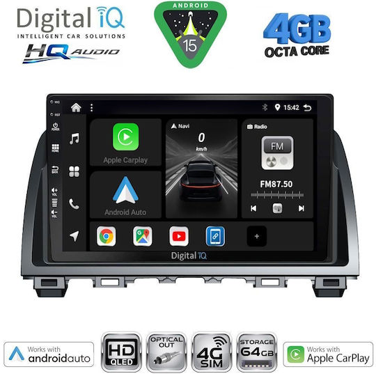 Digital IQ Ηχοσύστημα Αυτοκινήτου για Mazda 6 2012-2017 (Bluetooth/USB/WiFi/GPS/Apple-Carplay/Android-Auto) με Οθόνη Αφής 9"
