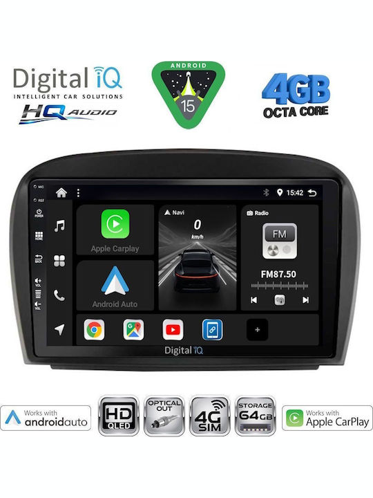 Digital IQ Car Audio System for Mercedes-Benz SL 2006-2012 Bluetooth USB WiFi GPS Apple CarPlay Android Auto with 9" Touch Screen
