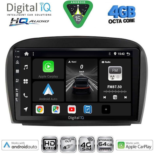 Digital IQ Car Audio System for Mercedes-Benz SL 2006-2012 Bluetooth USB WiFi GPS Apple CarPlay Android Auto with 9" Touch Screen