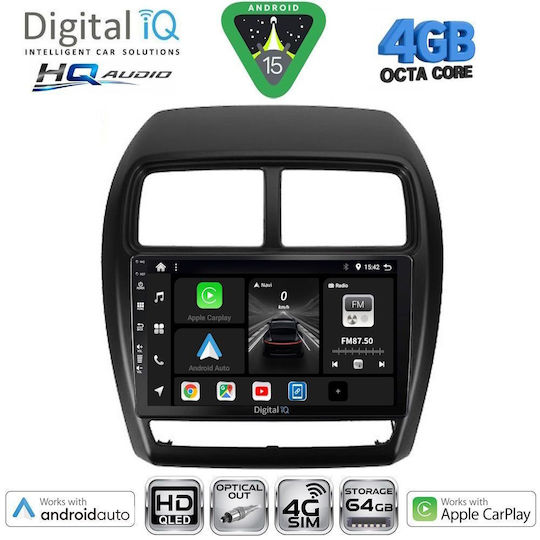 Digital IQ Car Audio System for Mitsubishi Asx 2020-2023 Bluetooth USB WiFi GPS Apple CarPlay Android Auto with 9" Touch Screen