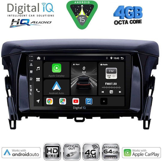 Digital IQ Auto-Audiosystem für Mitsubishi Eclipse Cross 2018 mit Touchscreen 9" (Bluetooth/USB/Eingebautes Wi-Fi / 3G/GPS/Apple CarPlay/Android Auto)