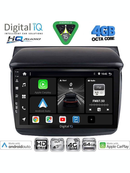 Digital IQ Car Audio System for Mitsubishi L200 2006-2015 Bluetooth USB WiFi GPS Apple CarPlay Android Auto with 9" Touch Screen