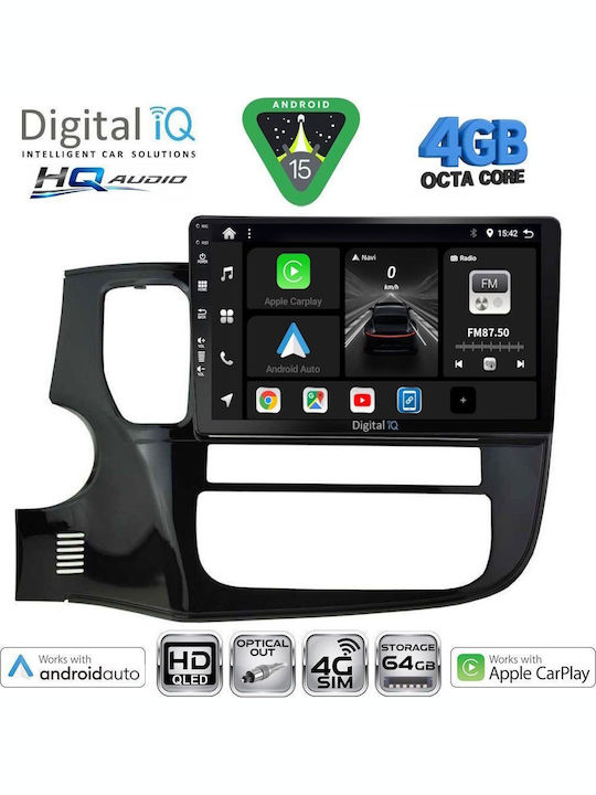 Digital IQ Car Audio System for Mitsubishi Outlander 2013-2020 Bluetooth USB WiFi GPS Apple CarPlay Android Auto with 10" Touch Screen