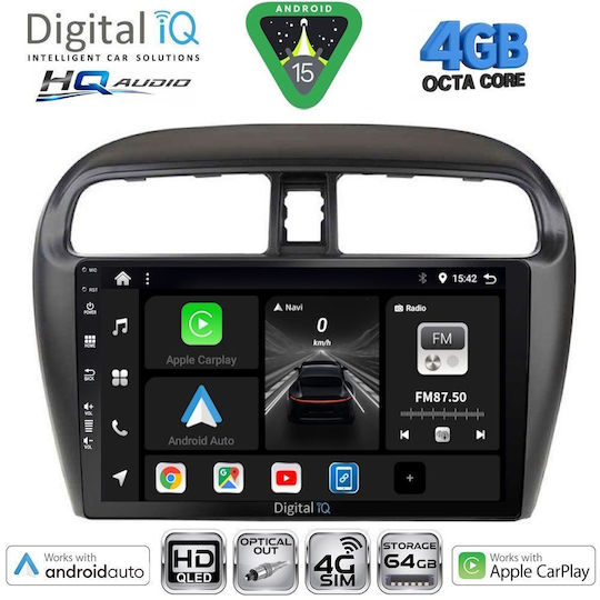 Digital IQ Car Audio System for Mitsubishi Space Star 2013-2020 Bluetooth USB WiFi GPS Apple CarPlay Android Auto with 9" Touch Screen