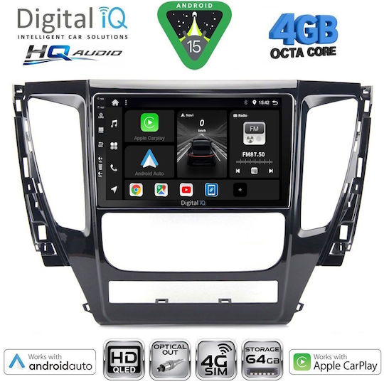 Digital IQ Car Audio System for Mitsubishi Pajero 2013-2020 Bluetooth USB WiFi GPS Apple CarPlay Android Auto with 9" Touch Screen