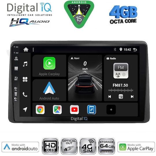 Digital IQ Car Audio System for Nissan Navara 1998-2004 Bluetooth USB WiFi GPS Apple CarPlay Android Auto with 10" Touch Screen