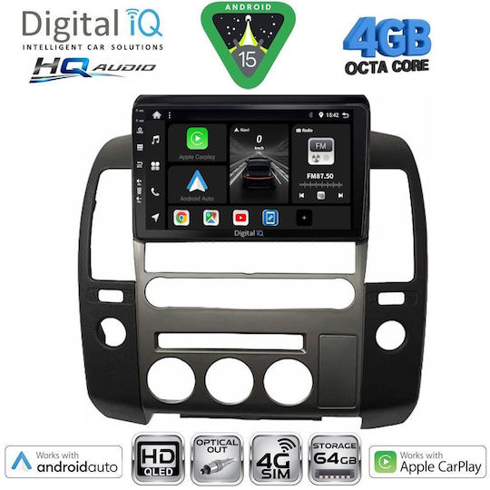 Digital IQ Ηχοσύστημα Αυτοκινήτου για Nissan Navara 2006-2011 (Bluetooth/USB/WiFi/GPS/Apple-Carplay/Android-Auto) με Οθόνη Αφής 9"