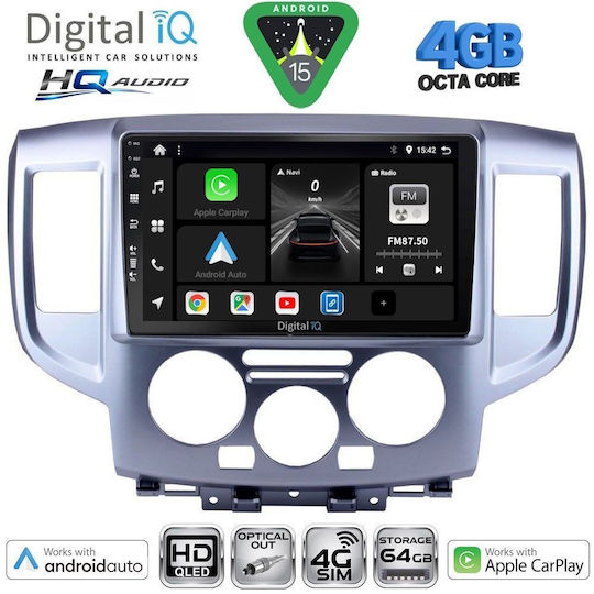 Digital IQ Ηχοσύστημα Αυτοκινήτου για Nissan NV200 2009-2020 (Bluetooth/USB/WiFi/GPS/Apple-Carplay/Android-Auto) με Οθόνη Αφής 9"
