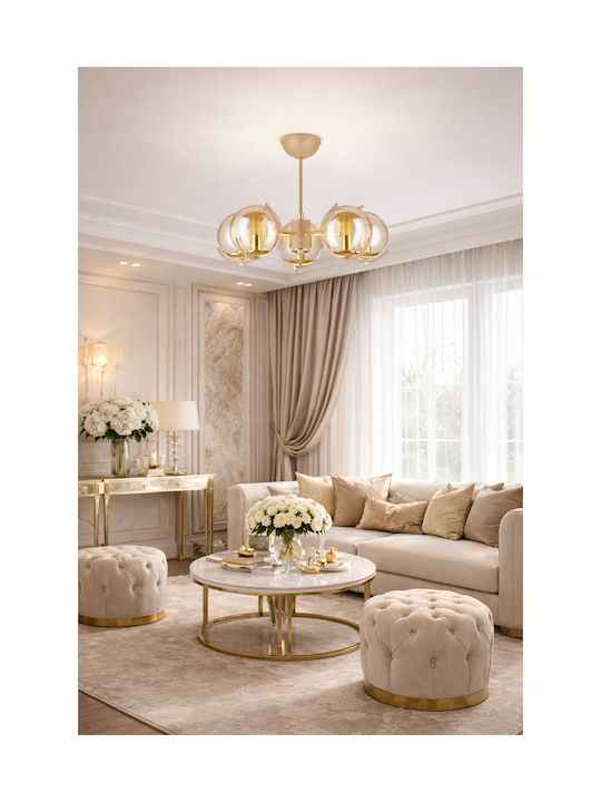 HowHomely Deckenleuchte Beige für 5 E14 Lampenbirnensockel