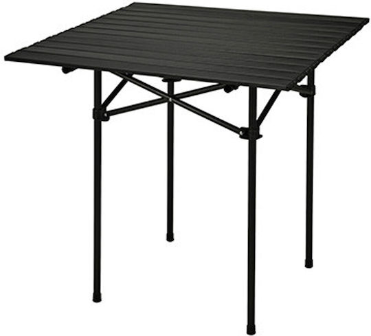Redcliffs Metallischer Campingtisch Faltbar 70x70x69cm Schwarz
