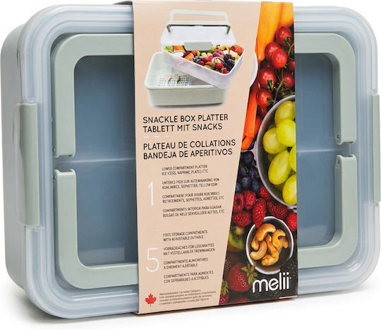 Melii Snackle Box Kunststoff Mittagsbox Mit Fächern Sage 9lt