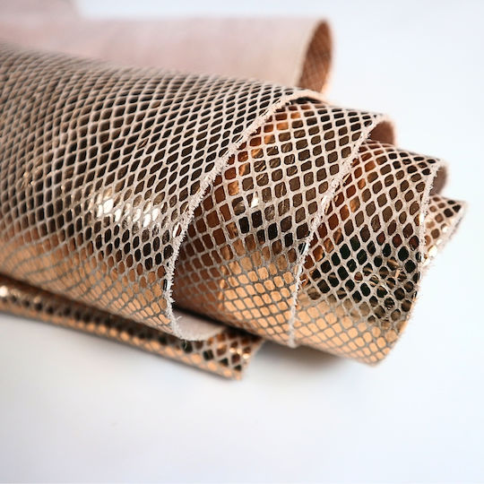 Embossed Leather Metallic Snake Gold 1.94-2.3m² Sewing Box