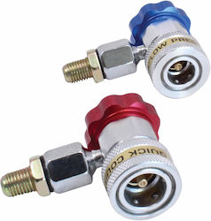 Techman Luftwerkzeugteile Quick Link Fitting Adapter Set Klimaanlagen 90° R134a