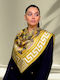 Kalfas Luxury Silk Ολομέταξο Γυναικείο Μεταξωτό Φουλάρι Μαύρο