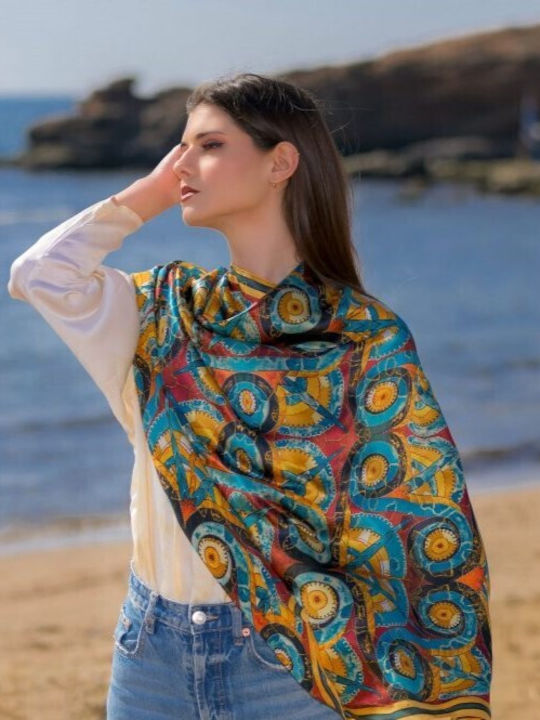 Kalfas Luxury Silk Square Women's Silk Shawl Mu...