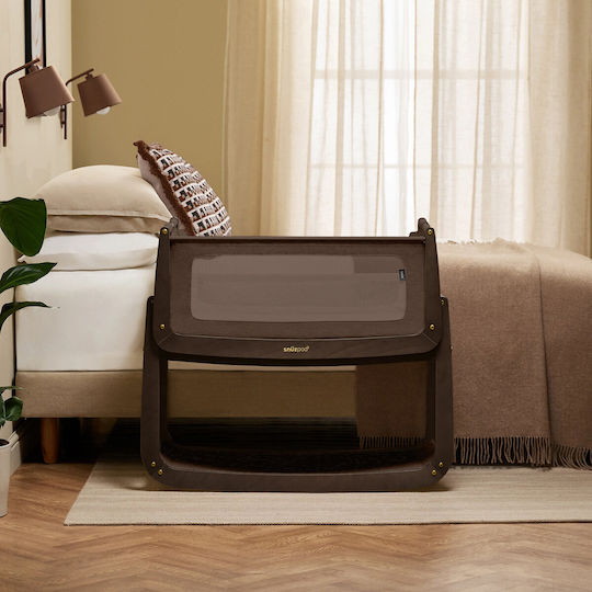 Snuz Snuzpod5 Cradle with Mattress and Brown Wheels