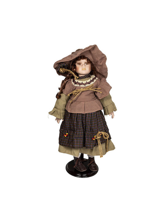 Decorative Porcelain Doll With Hat 23x52x52cm