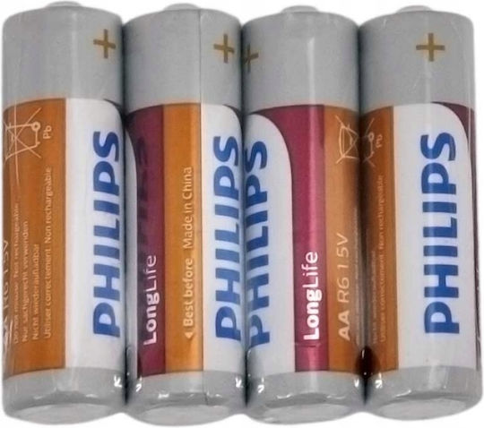 Philips AA/R6 1,5V Alkaline-Batterien Große Finger 4 Stück