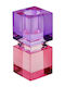 Kerzenhalter Glas in Rosa Farbe 8cm