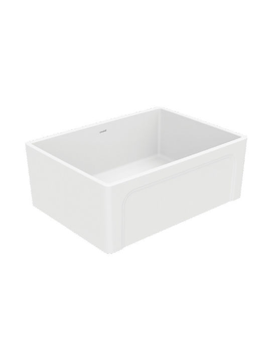 Creavit Unterbau Küchenspüle Porzellan M61xP46cm Weiße