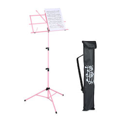 Relaxdays Stand Muzical Pliabil Roz 140x49x53 Cm