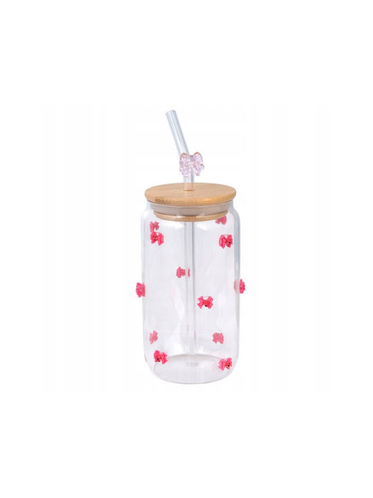 ecarla Ποτήρι Καφέ/Freddo από Γυαλί με Καλαμάκι 460ml