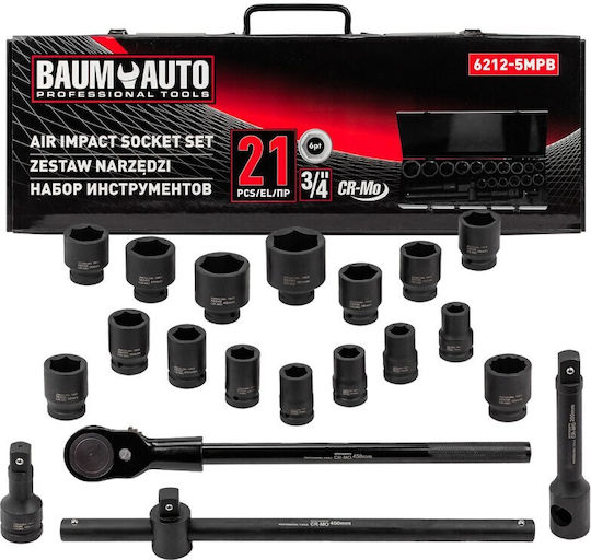Ключ Касетен 3/4'' с Гедоре 3/4" 21 Броя