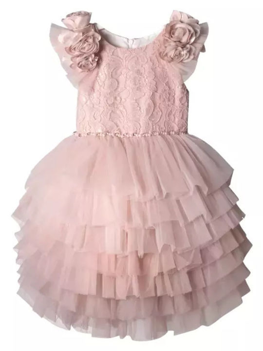 Mädchenkleid Mit Pailletten In Rosa