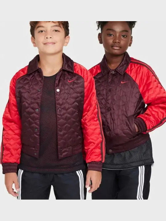 Kids Sports Jacket Burgundy Puff