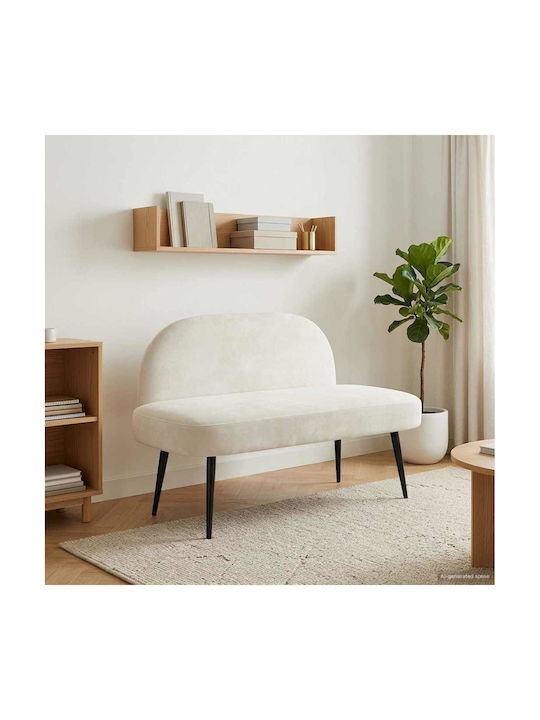 Doppelsitzer Samt Sofa Creme 110x60x76cm