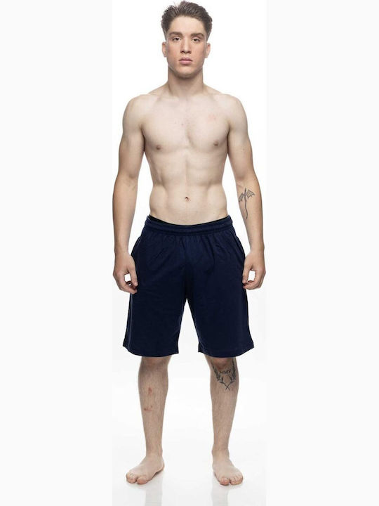 Galaxy Summer Men's Bermuda Pyjamas Cotton Blue