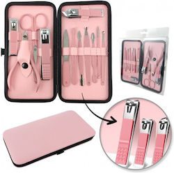 Ecarla Manicure Accessory Set In Case 12pcs Pink Ak20