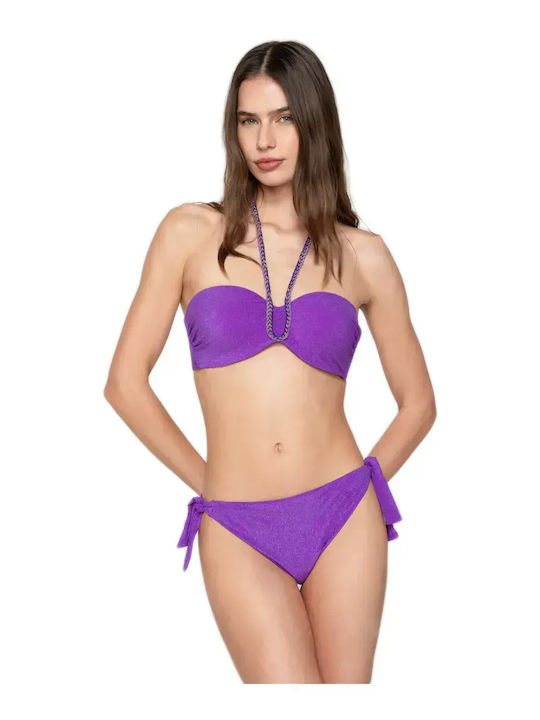 Luna Bikinihosen Slip mit Schnürung Ciclamino
