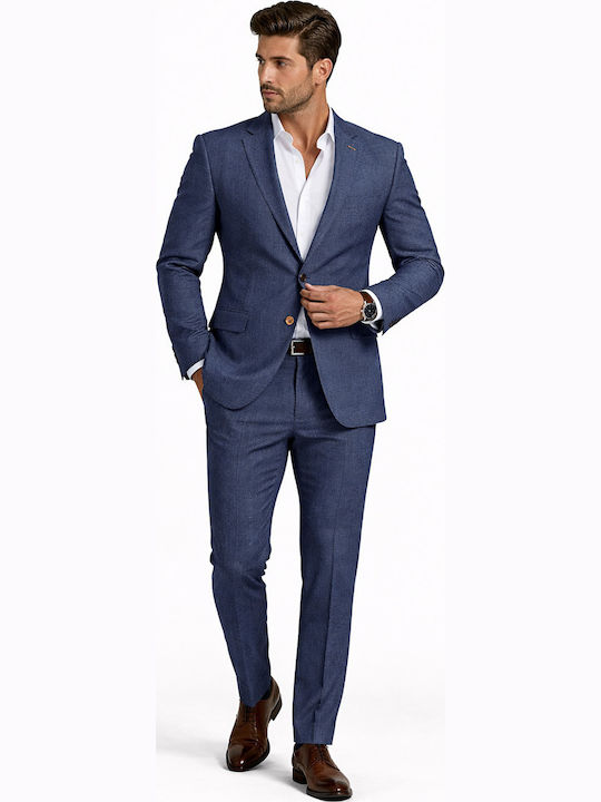 Men's Groom's Suit with Slim Fit Blue