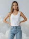 Cotton White Women's Tank Top