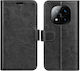 Tel1 Xiaomi Redmi Note 14 Pro 5g/4g 14 Pro Plus 5g Poco X7 5g R64 Texture Horizontal Mobile Phone Case Book Black