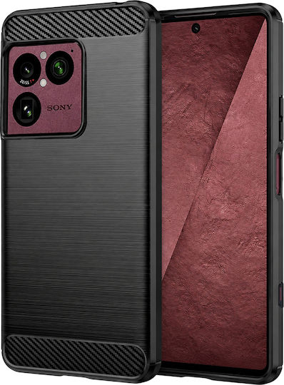 Techsuit Carbon Rückseite Umschlag Silikon Schwarz (Xperia 1)