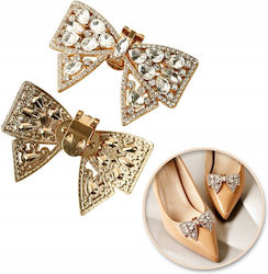 Ecarla Shoe Clips Crystals Zirconia Bow Kdb50 2pcs