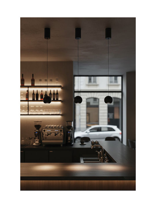 VK Lighting Black LED Pendant Light with Warm White Light