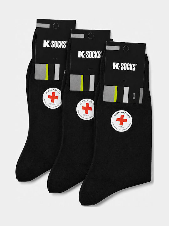K Socks Мъжки Чорапи Черни 3Брой