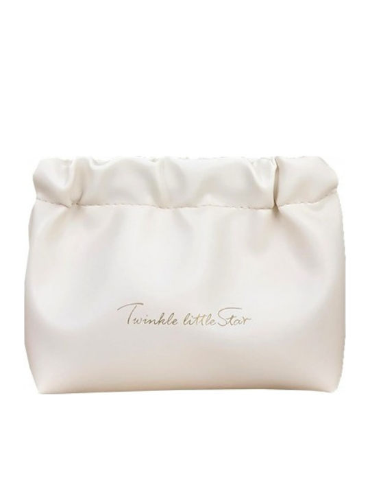 Ecarla Neseser Cosmetic Din Eco-piele M Cu Inserții 16x12cm Crem Ks145b