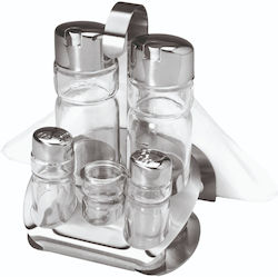 Σετ Λαδόξυδο 6 Θέσεων Βάση Inox 13x11x18cm Σετ Λαδόξυδο 6 Θέσεων Βάση Inox 13x11x18cm